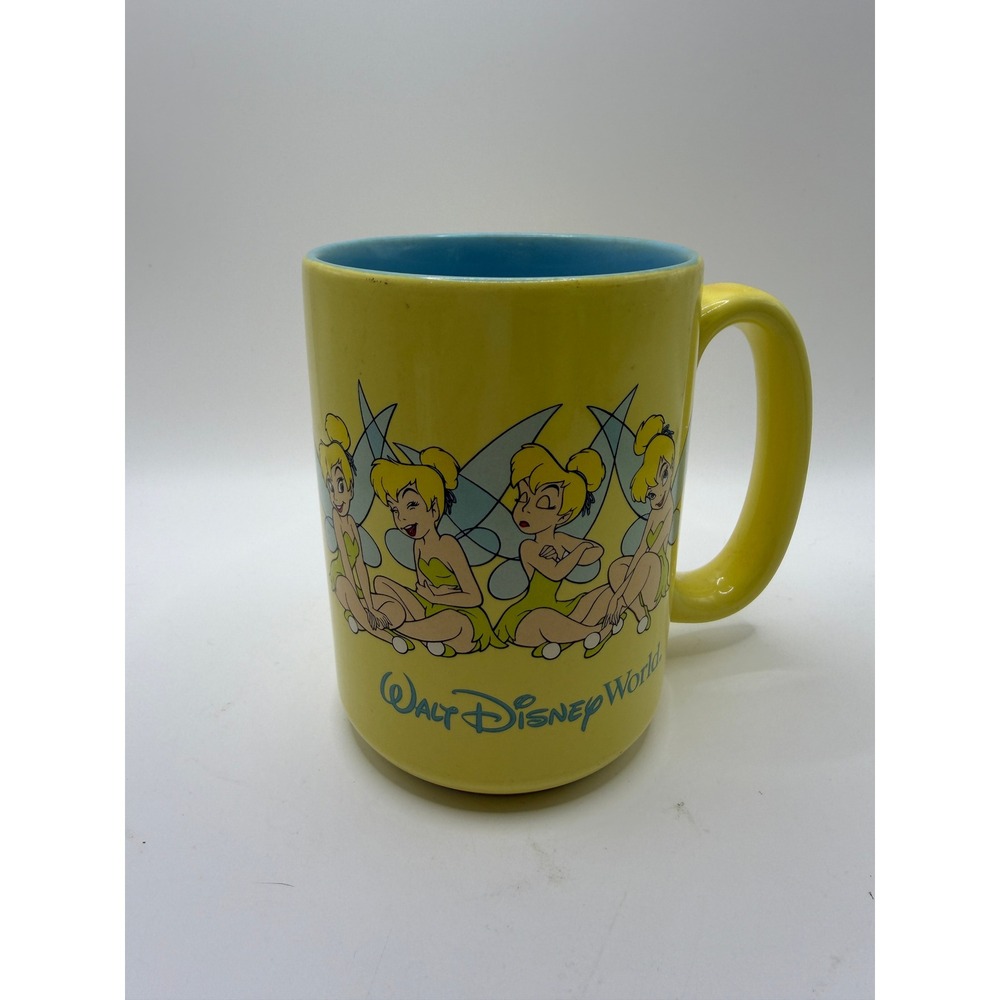 Disney Unisex OS Tinker Bell Yellow Blue Mug Walt Disney World Pixie Fairy Core‎